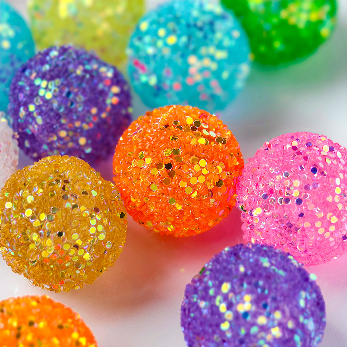 AA007 15pc / bag Wholesales Gumball Sequin Rhinestone Resin Ball Sugar Beads For Beadable Pen Chunky Bubblegum Necklace Bracelet Jewelry 20mm
