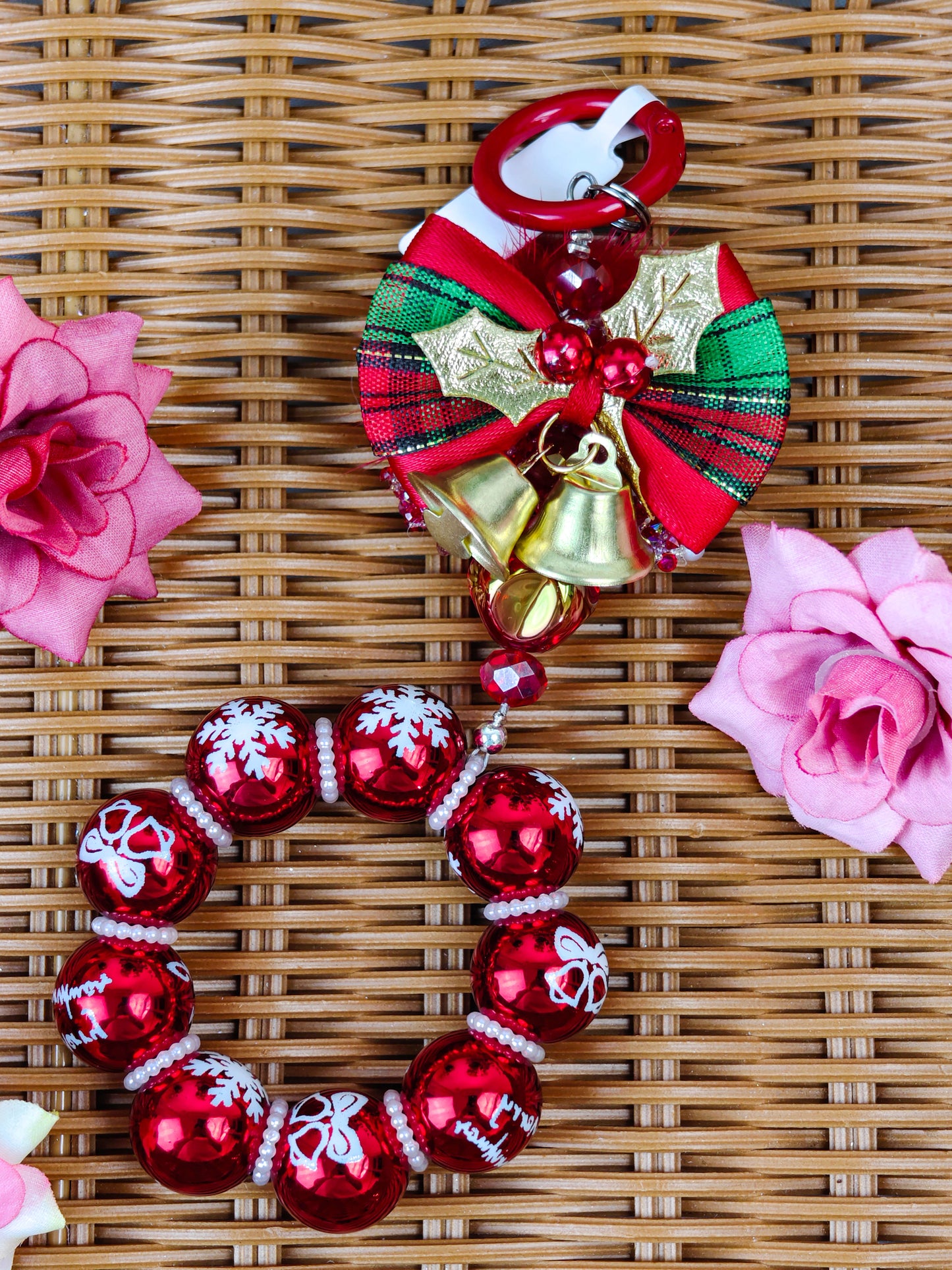 Christmas design phone chain hairball keychain handmade products