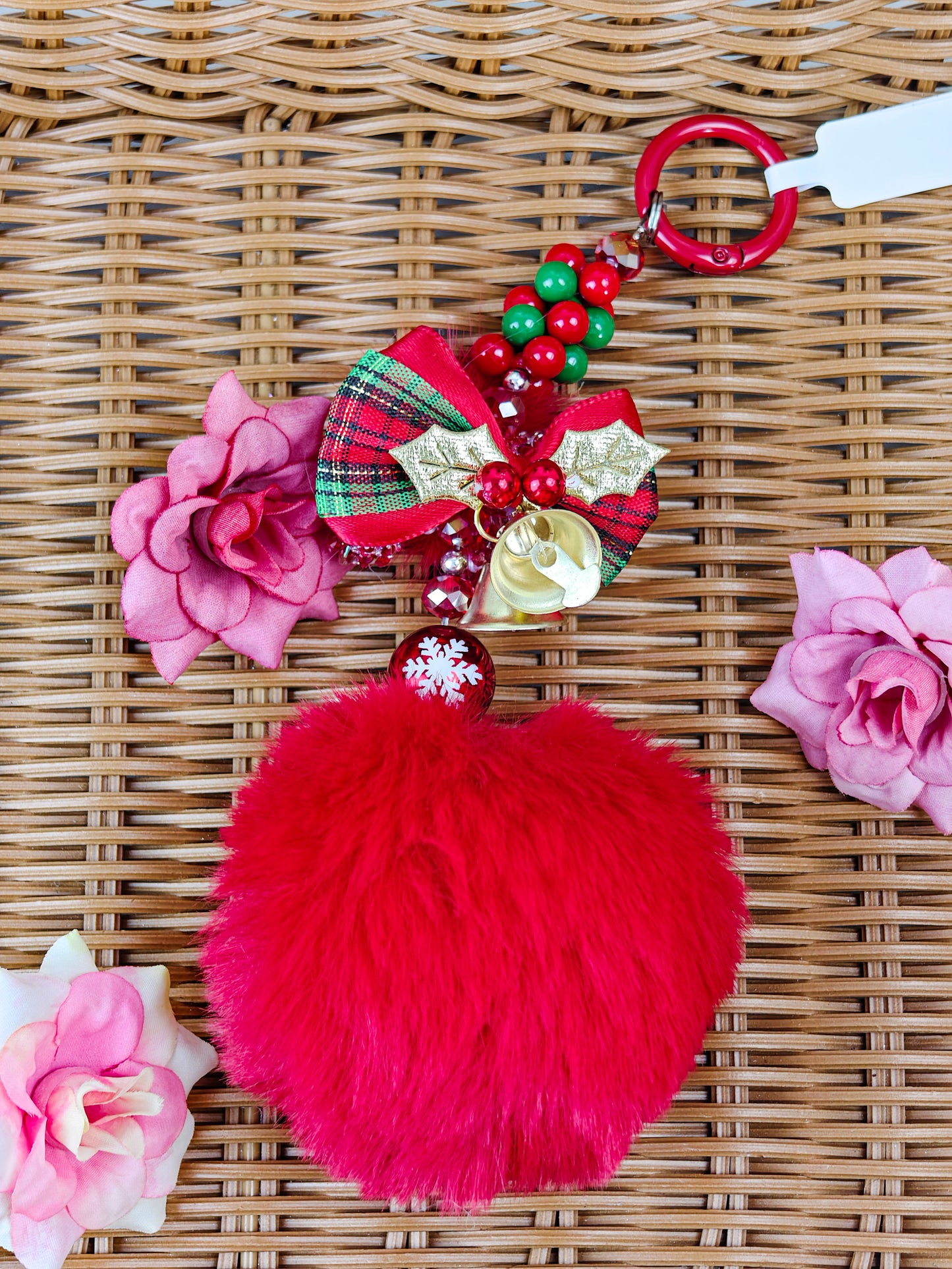 Christmas design phone chain hairball keychain handmade products