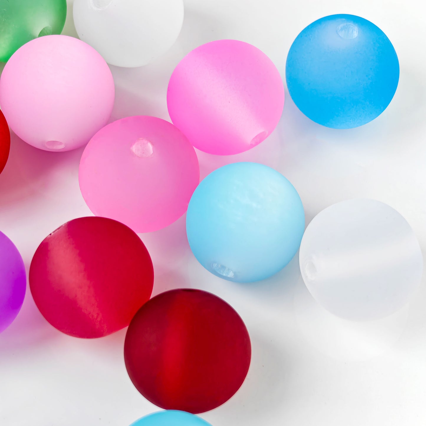AA013 15pcs 20mm Colorful Opaque Acrylic Round Beads Plastic For DIY Jewelry Making,pens, keychain, phonechain