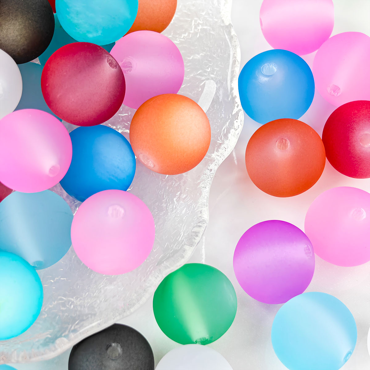 AA013 15pcs 20mm Colorful Opaque Acrylic Round Beads Plastic For DIY Jewelry Making,pens, keychain, phonechain