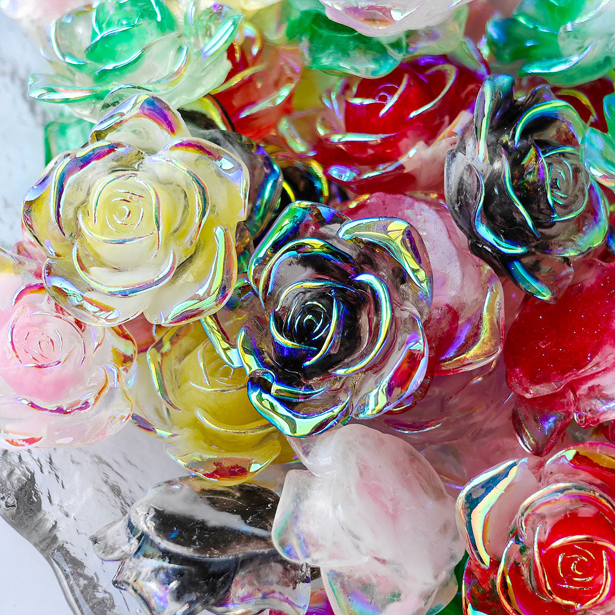 AA006  20pc/ bag Flower Series Daisies Roses flowers 3D Charms Patches Jewelry Ornament For Jewelry Making Hairwear Phone Shell Accessorie,Keychains