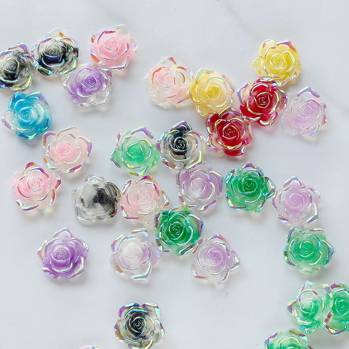 AA006  20pc/ bag Flower Series Daisies Roses flowers 3D Charms Patches Jewelry Ornament For Jewelry Making Hairwear Phone Shell Accessorie,Keychains