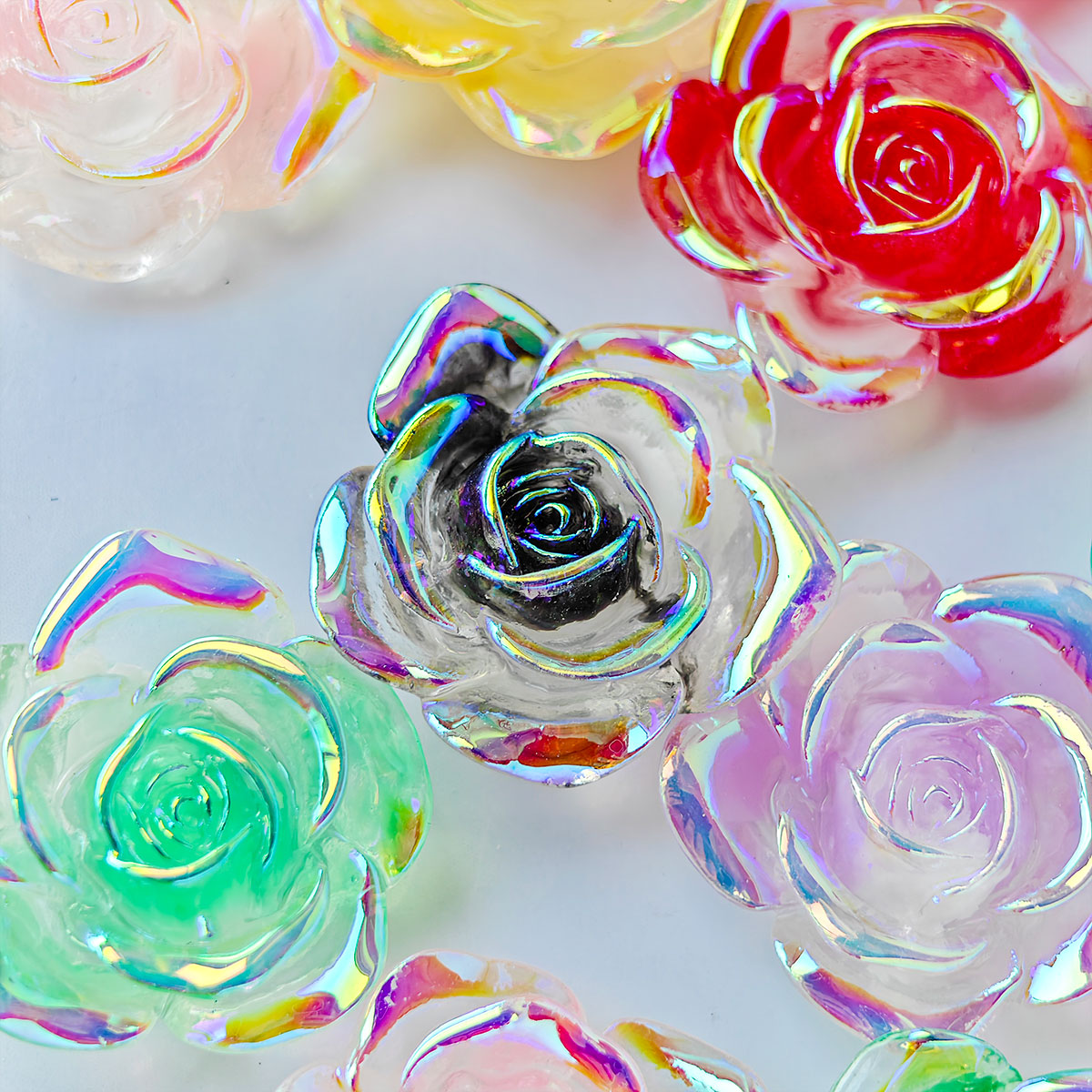 AA006  20pc/ bag Flower Series Daisies Roses flowers 3D Charms Patches Jewelry Ornament For Jewelry Making Hairwear Phone Shell Accessorie,Keychains